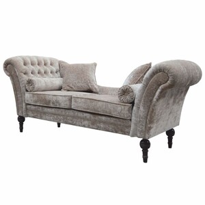 Casa Padrino Luxus Barock Samt Sofa Hellgrau / Schwarz 200 cm - Prunkvolle Barock M�bel