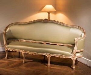 CPBlack Luxus Barock Sofa by Casa Padrino Grn / Creme