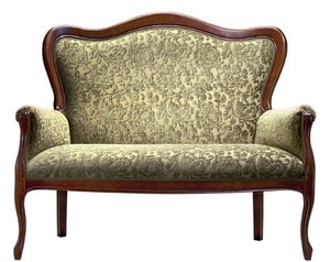 Casa Padrino Luxus Barock Sofa Grn / Dunkelbraun 124 x 74 x H. 107 cm - Barock Wohnzimmermbel