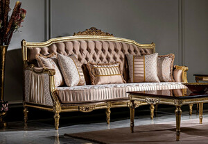 Casa Padrino Luxus Barock Sofa Rosa / Wei / Gold - Handgefertigtes Wohnzimmer Sofa mit dekorativen Kissen - Barock Mbel