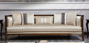 Casa Padrino Luxus Barock Sofa Gold / Dunkelbraun - Prunkvolles Wohnzimmer Sofa - Barockstil Wohnzimmer Mbel - Luxus Mbel im Barockstil - Barock Einrichtung - Edel & Prunkvoll