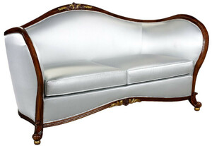 Casa Padrino Luxus Barock Sofa Silber / Dunkelbraun / Gold - Prunkvolles Wohnzimmer Sofa im Barockstil - Barock Wohnzimmer M�bel - Edel & Prunkvoll