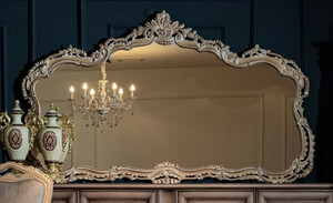 Casa Padrino Luxus Barock Spiegel Naturfarben - Prunkvoller Massivholz Wandspiegel im Barockstil - Barock Mbel