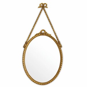 Casa Padrino Luxus Barock Mahagoni Spiegel Antik Gold H. 111 cm - Barockstil Wandspiegel - Barock M�bel