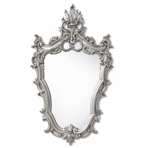 Casa Padrino Luxus Barock Massivholz Spiegel Silber H. 73 cm - Made in Italy