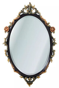 Casa Padrino Luxus Barock Spiegel Schwarz / Mehrfarbig - Ovaler Massivholz Wandspiegel im Barockstil - Luxus M�bel im Barockstil - Barock M�bel - Edel & Prunkvoll
