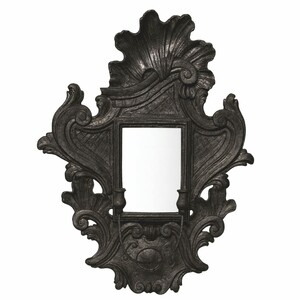 Casa Padrino Luxus Barock Spiegel mit Kerzenhalter Antik Schwarz H. 85 cm - Made in Italy