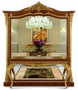 Casa Padrino Luxus Barock Spiegelkonsole Braun / Gold - Barock Mbel - Made in Italy