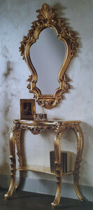 Casa Padrino Luxus Barock Spiegelkonsole Gold - Prunkvolle Barock Konsole mit Wandspiegel - Barock Hotel & Schlo Mbel - Luxus Qualitt - Made in Italy