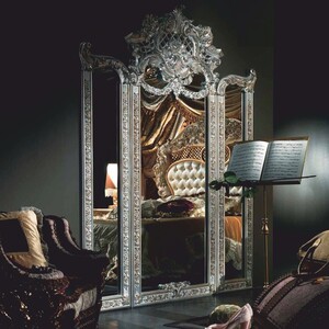 Casa Padrino Luxus Barock Standspiegel Silber 230 x H. 260 cm - Made in Italy