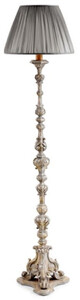Casa Padrino Luxus Barock Stehleuchte Antik Grau / Grau  33 x H. 159,5 cm - Prunkvolle Barockstil Stehlampe mit rundem Lampenschirm - Luxus Qualitt - Made in Italy