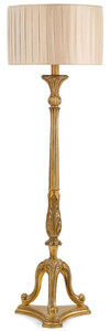 Casa Padrino Luxus Barock Stehleuchte Antik Gold / Beige  40 x H. 142,5 cm - Prunkvolle Barockstil Stehlampe mit rundem Lampenschirm - Luxus Qualitt - Made in Italy