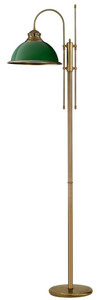 Casa Padrino Luxus Barock Stehleuchte Messing mit Patina / Grn 40 x H. 183 cm - Barockstil Messing Stehlampe mit Glas Lampenschirm - Barock Stehleuchten