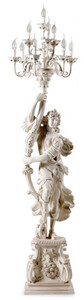 Casa Padrino Luxus Barock Stehleuchte Wei / Beige  46 x H. 198 cm - Prunkvolle Barockstil Stehlampe - Luxus Qualitt - Made in Italy