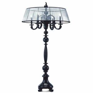 Casa Padrino Luxus Barock Porzellan Stehleuchte Schwarz H. 170 cm - Luxus Qualit�t - Made in Italy