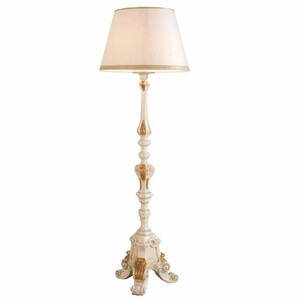 Casa Padrino Luxus Barock Stehleuchte Elfenbein / Gold H. 183 cm - Made in Italy