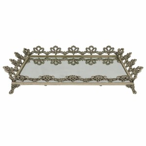 Casa Padrino Barock Tablett Silber 50 cm - Barockstil Gastronomie Accessoires