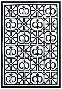 Casa Padrino Luxus Barock Teppich Wei� / Schwarz 200 x 300 cm - Barock Interior