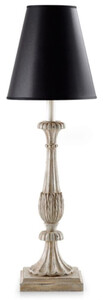 Casa Padrino Luxus Barock Tischleuchte Antik Grau / Schwarz  15 x H. 64 cm - Prunkvolle Barockstil Schreibtischleuchte mit Lampenschirm - Luxus Qualitt - Made in Italy