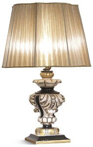 Casa Padrino Luxus Barock Tischleuchte Elfenbein / Schwarz / Gold H. 41 cm - Made in Italy