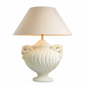 Casa Padrino Luxus Barock Tischleuchte Antik Wei� / Messing / Creme  80 x H. 97 cm