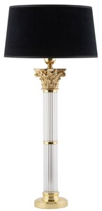 Casa Padrino Luxus Barock Tischleuchte Matt Gold / Schwarz H. 70 cm
