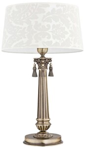 Casa Padrino Luxus Barock Tischleuchte Messing mit Patina / Wei�  32 x H. 53 cm