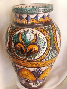 Casa Padrino Luxus Barock Vase Mehrfarbig - Handgefertigte Barockstil Keramik Blumenvase - Barock Deko Accessoires - Luxus Qualitt - Made in Italy