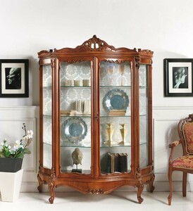Casa Padrino Luxus Barock Vitrine Braun H. 190 cm - Barock M�bel - Made in Italy