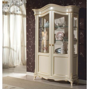 Casa Padrino Luxus Barock Vitrine Creme / Gold H. 211 cm - Barock M�bel - Made in Italy