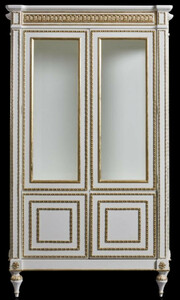 Casa Padrino Luxus Barock Vitrine Wei� / Gold - Prunkvoller Massivholz Vitrinenschrank mit 4 T�ren - Luxus M�bel im Barockstil - Barock M�bel - Edel & Prunkvoll