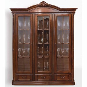 Casa Padrino Luxus Barock Vitrine Dunkelbraun 178 x H. 220 cm - Barock M�bel