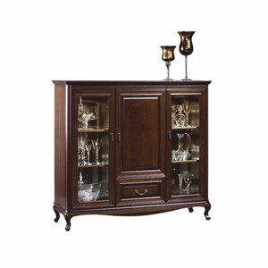 Casa Padrino Luxus Barock Vitrine Dunkelbraun 148,3 x H. 133,2 cm - Barock Mbel