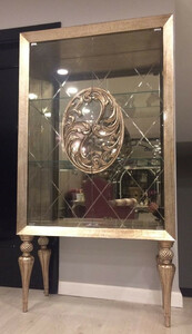 Casa Padrino Luxus Barock Vitrine Antik Gold - Handgefertigter Massivholz Vitrinenschrank im Barockstil - Edle Barock M�bel