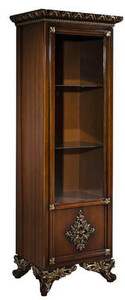 Casa Padrino Luxus Barock Vitrine Braun / Gold - Handgefertigter Massivholz Vitrinenschrank - Barock Wohnzimmer M�bel