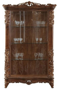 Casa Padrino Luxus Barock Vitrine Braun - Handgefertigter Massivholz Vitrinenschrank mit Glast�r - Barock M�bel - Edel & Prunkvoll
