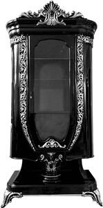Casa Padrino Luxus Barock Vitrine mit Glast�r Schwarz / Silber - Handgefertigte Barock M�bel