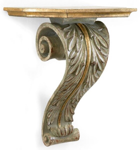 Casa Padrino Luxus Barock Wandkonsole Antik Silbergrau / Antik Gold - Prunkvolle Massivholz Wanddeko Konsole im Barockstil - Barock Wanddeko - Barock Mbel - Luxus Qualitt - Made in Italy