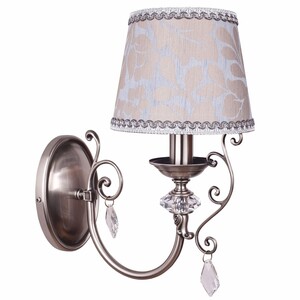 Casa Padrino Luxus Barock Kristall Wandleuchte Silber / Beige H. 35 cm - Barock Leuchten
