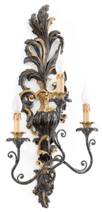Casa Padrino Luxus Barock Wandleuchte Antik Schwarz / Antik Gold 37 x 18 x H. 78 cm - Prunkvolle Wandlampe im Barockstil - Barock Leuchten - Luxus Qualit�t - Made in Italy