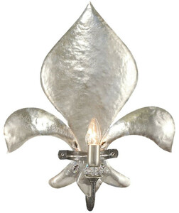 Casa Padrino Luxus Barock Wandleuchte franzsische Lilie Silber 45 x 13 x H. 55 cm - Elegante Metall Wandlampe mit Swarovski Kristallglas - Barock Leuchten