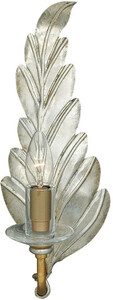 Casa Padrino Luxus Barock Wandleuchte Antik Silber 16 x 16 x H. 40 cm - Elegante Metall Wandlampe in Blattform - Barock Leuchten