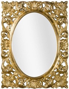 Casa Padrino Luxus Barock Wandspiegel Gold 73 x 6 x H. 95 cm - Wohnzimmer Spiegel - Garderoben Spiegel - Barock Spiegel