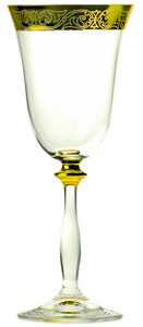 Casa Padrino Luxus Barock Weinglas 6er Set Gold  8 x H. 20 cm - Handgefertigte und handgravierte Weinglser - Hotel & Restaurant Accessoires - Luxus Qualitt