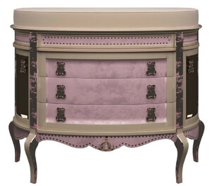 Casa Padrino Luxus Barock Wickelkommode Beige / Rosa - Prunkvolle Kinderzimmer Kommode - Barock Kinderzimmer M�bel - Luxus Qualit�t - Made in Italy