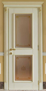 Casa Padrino Luxus Barock Wohnungstr Creme / Gold - Prunkvolle Massivholz Tr mit Glasfenstern und Rahmen - Luxus Mbel im Barockstil - Hotel Mbel - Barock Mbel - Luxus Qualitt - Made in Italy