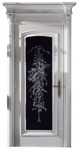 Casa Padrino Luxus Barock Wohnungstr Wei / Schwarz / Silber 126 cm - Made in Italy