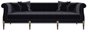 Casa Padrino Luxus Barock Wohnzimmer Sofa Schwarz / Antik Gold 250 x 95 x H. 83 cm - Edle Wohnzimmer M�bel im Barockstil