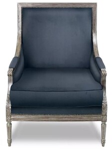 Casa Padrino Luxus Barock Wohnzimmer Sessel Blau / Antik Silber - Barock Wohnzimmer M�bel