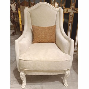 Casa Padrino Luxus Barock Sessel Creme H. 110 cm - Barock Wohnzimmer M�bel